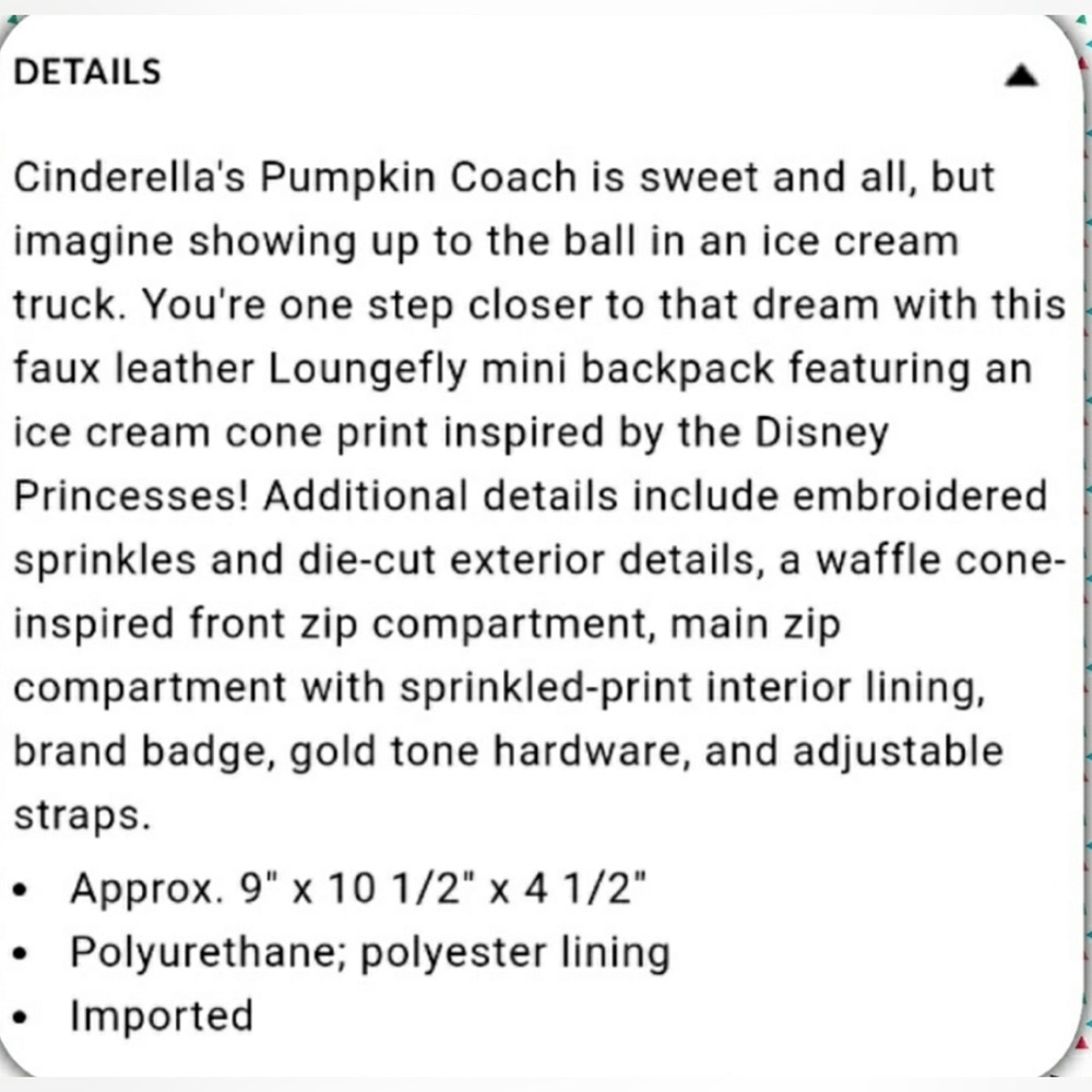 Lounge-fly Disney Princess Ice Cream Mini Backpack - Picture 7 of 7